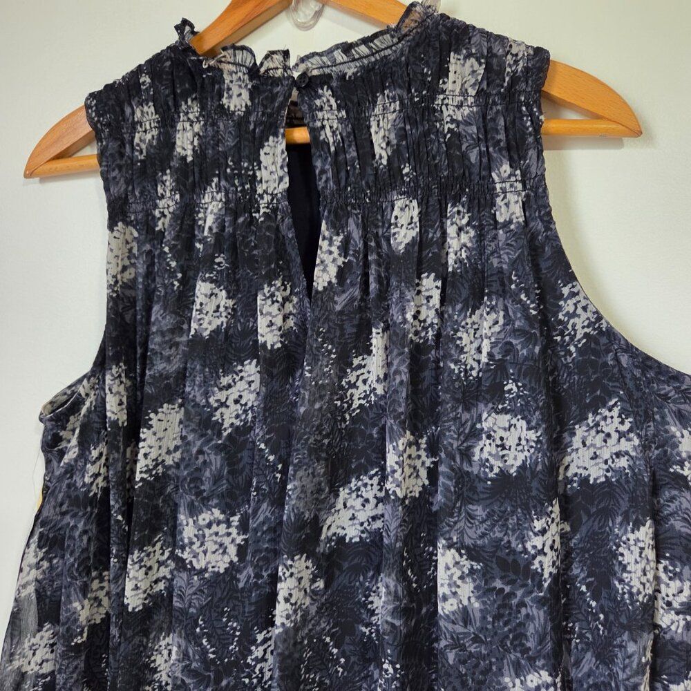 NWT JOIE BALTIC PRINT MOCK NECK SMOCKED RUFFLED/PLEATED MINI DRESS SIZE M - Picture 7 of 16